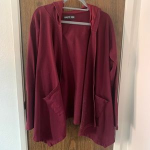Maroon/ wine red cardigan jacket w POCKETS